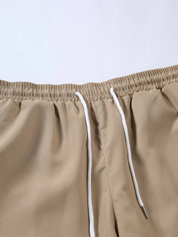 Striped Shirt With Drawstring Shorts