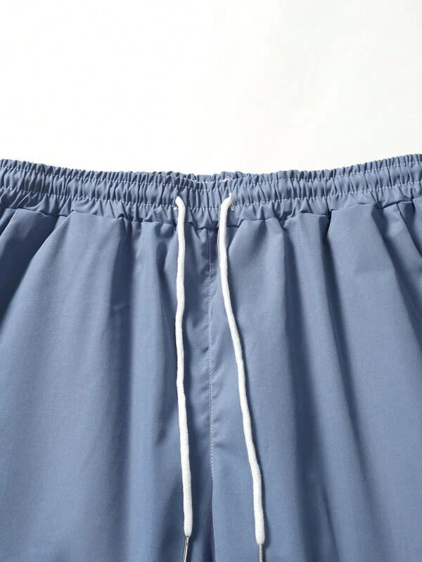 Striped Shirt With Drawstring Shorts