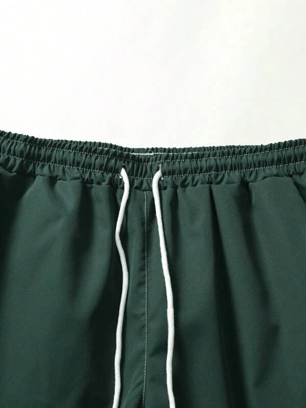Striped Shirt With Drawstring Shorts