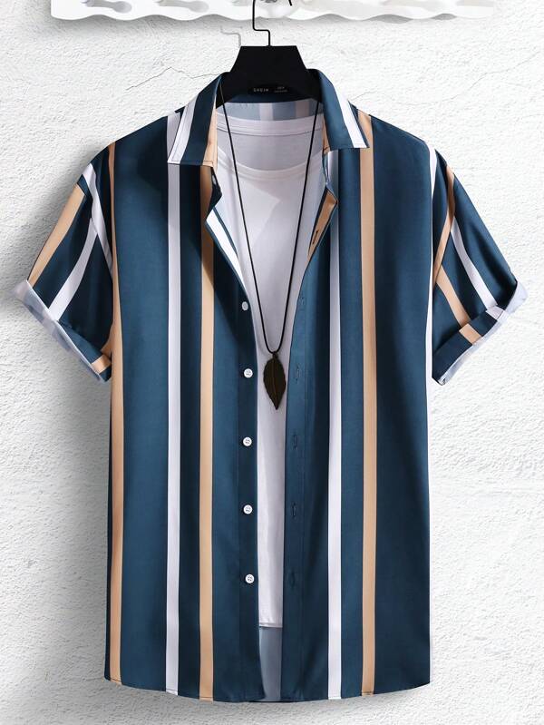 Casual Striped Print Shirt