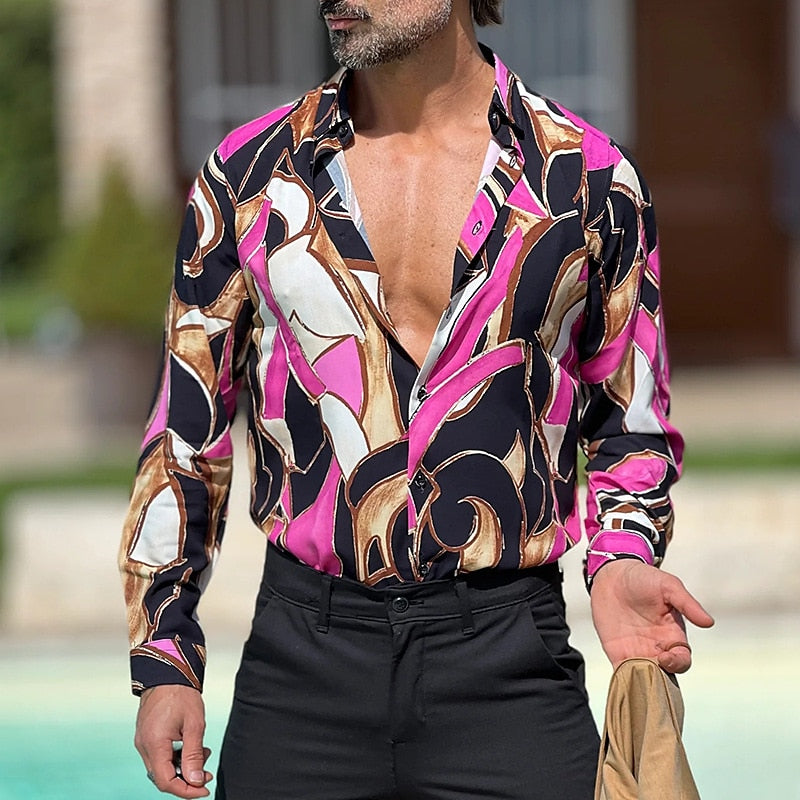 Abstract Art Print Party Shirt
