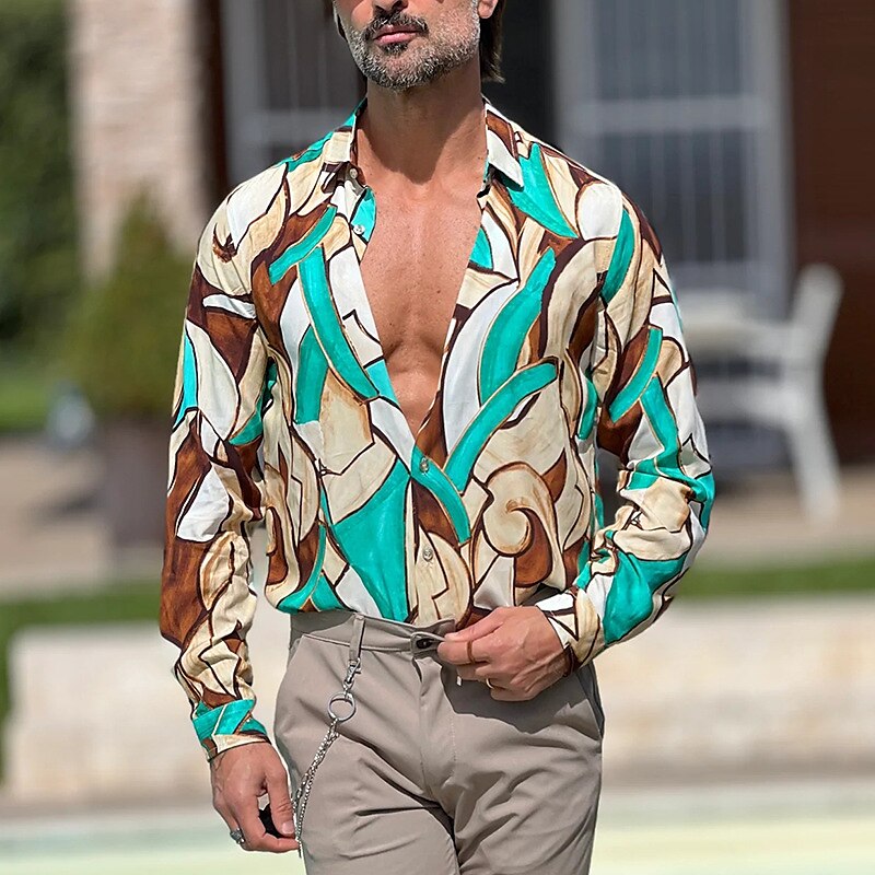 Abstract Art Print Party Shirt