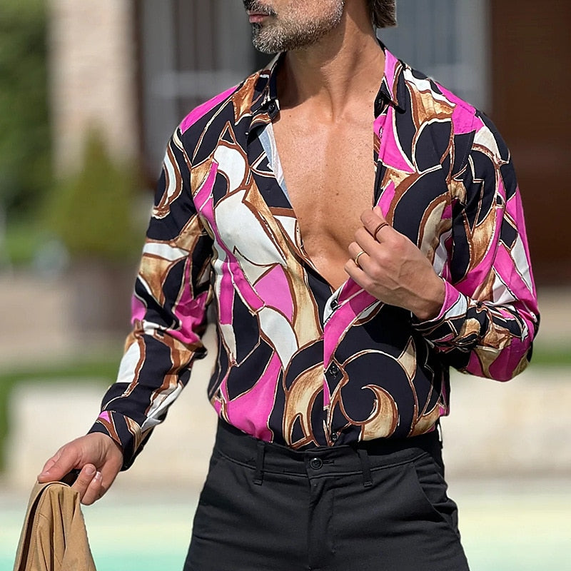 Abstract Art Print Party Shirt