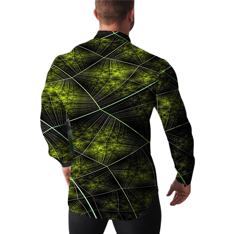 Abstract Geometric Line Artwork Print Shirt