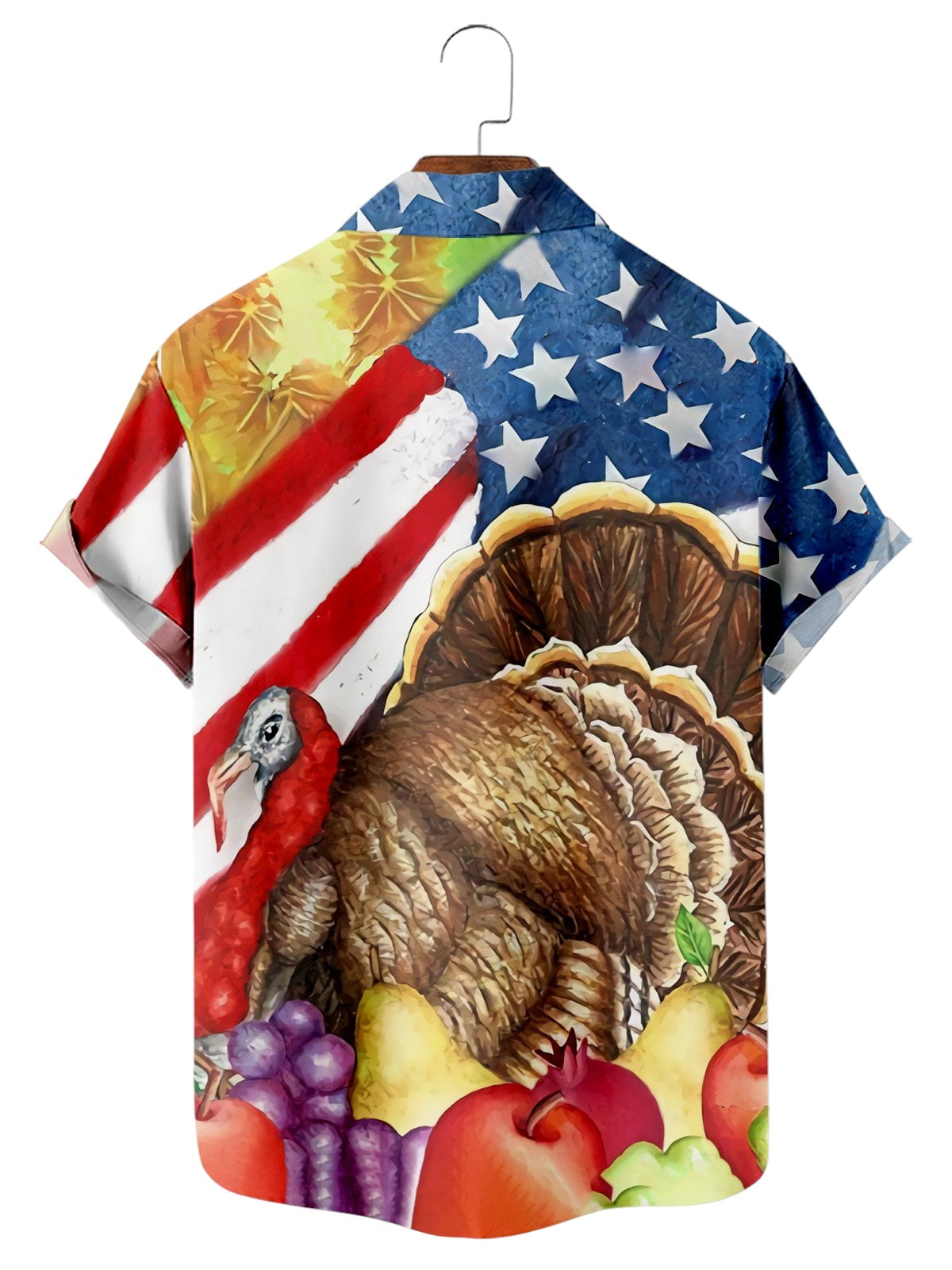 American Flag Print Short Sleeve Shirt