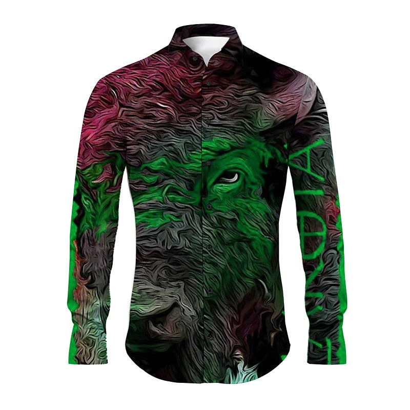 Animal Abstract Print Stretchable Shirt