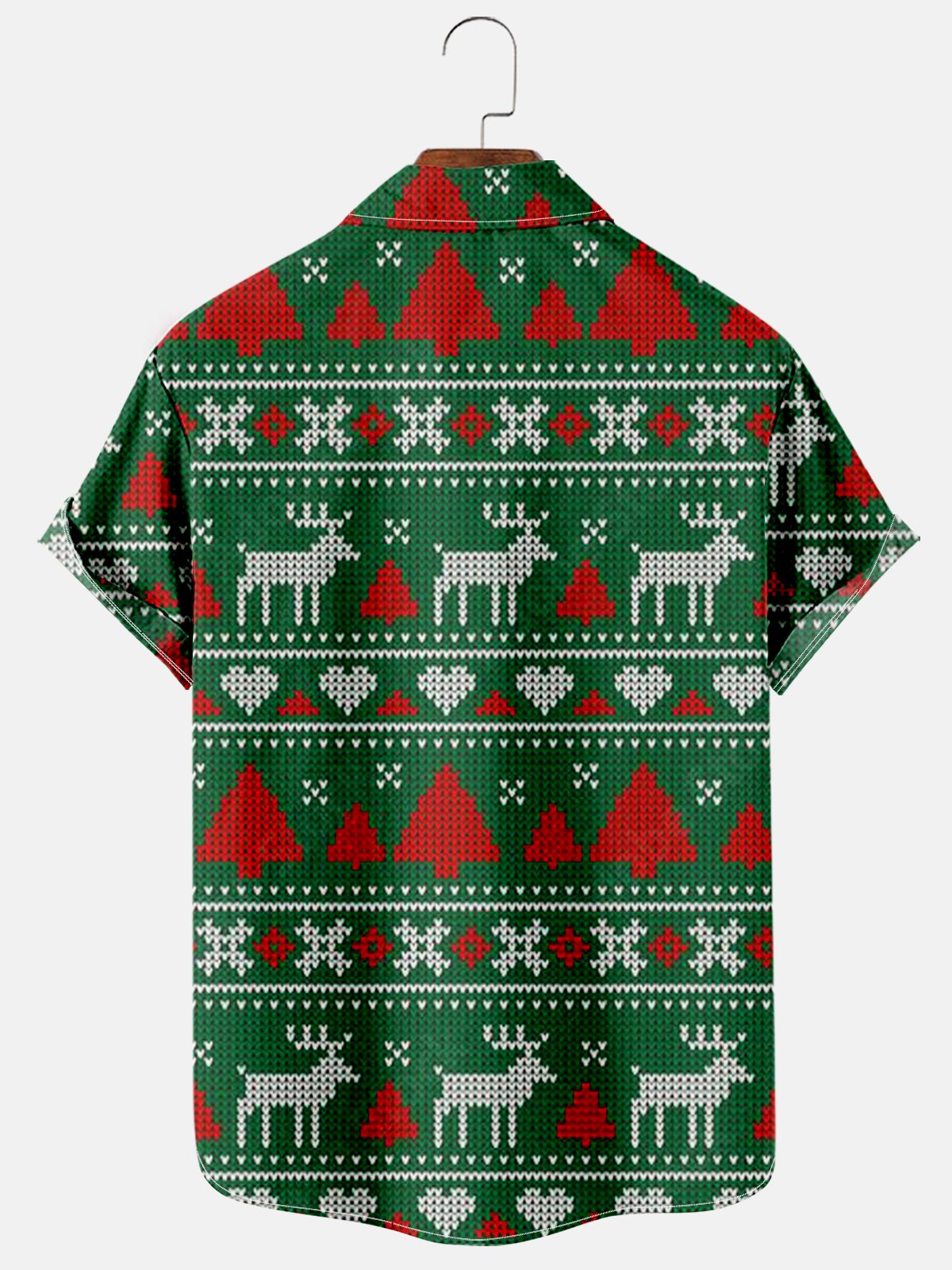 Animal Printed Christmas Short Sleeve Shirt