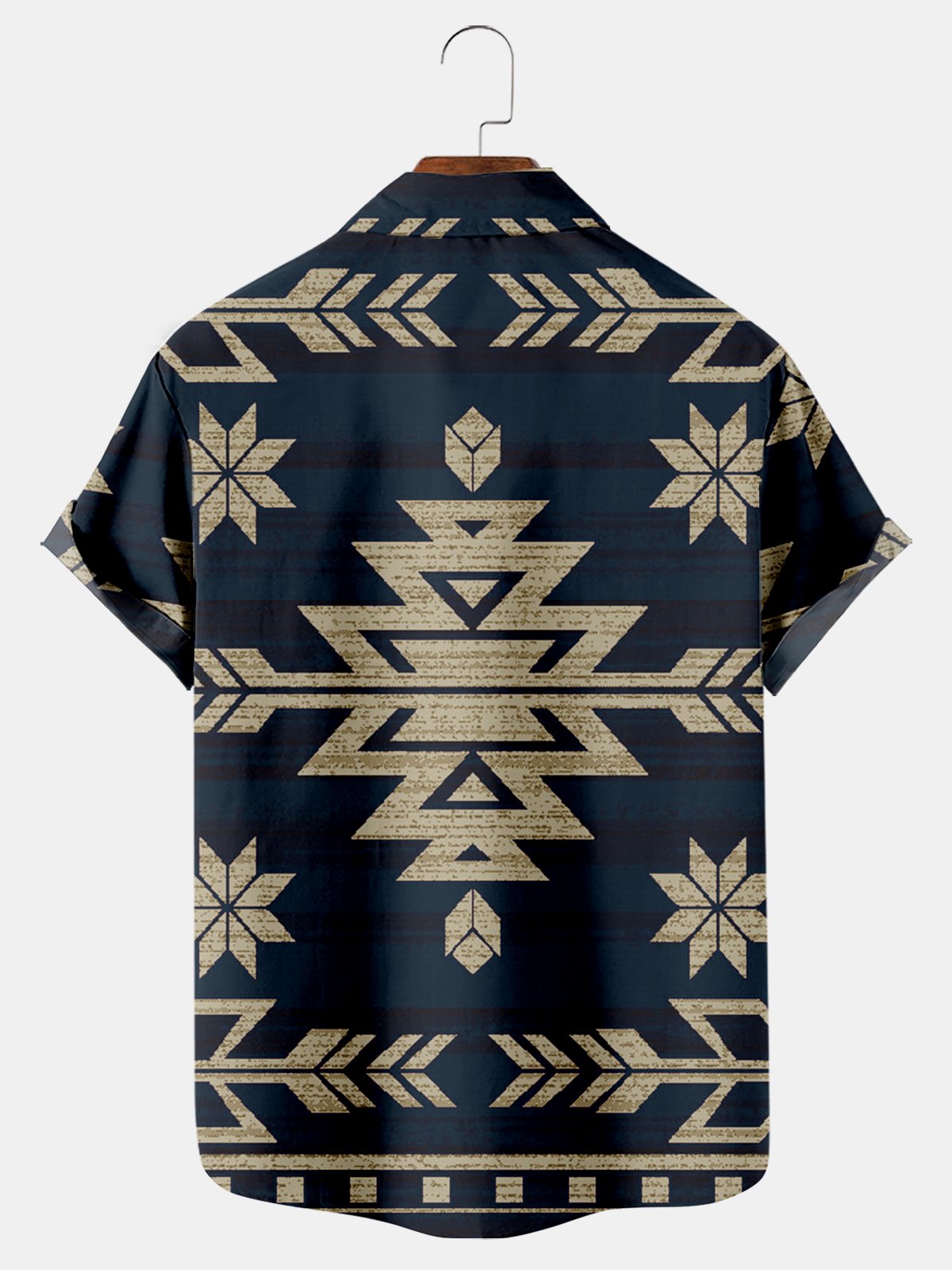 Antique Stripes Pattern Short Sleeve Shirt