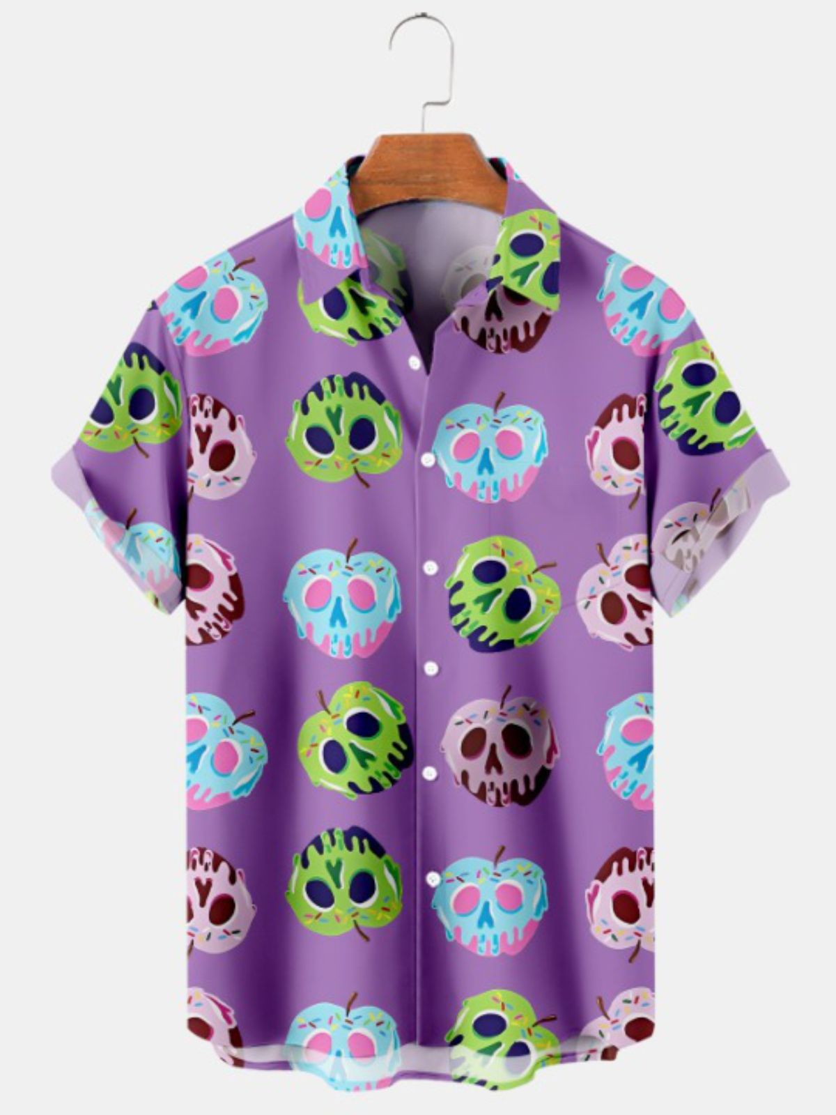 Apple Print Casual Short Sleeve Shirt