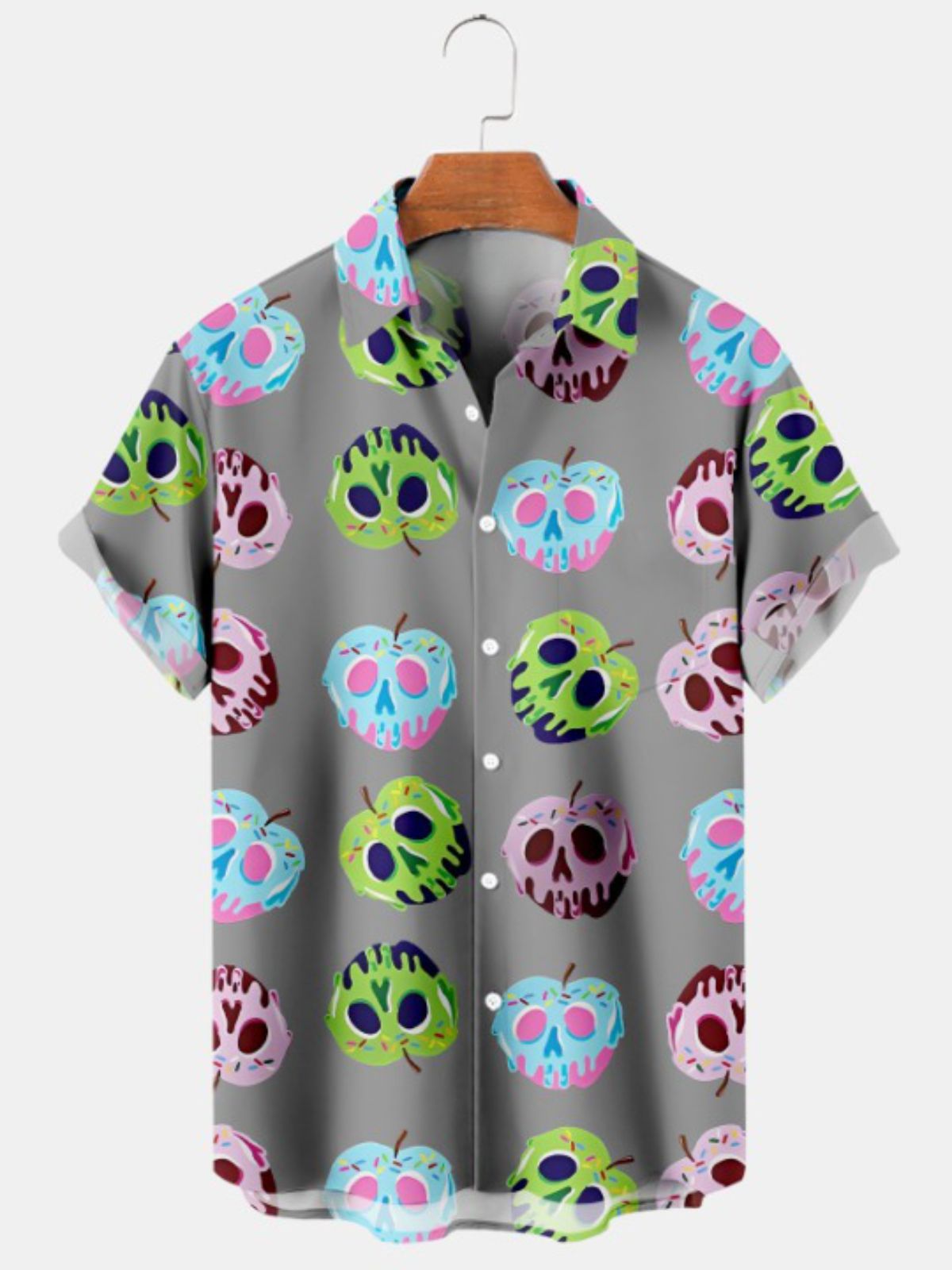 Apple Print Casual Short Sleeve Shirt