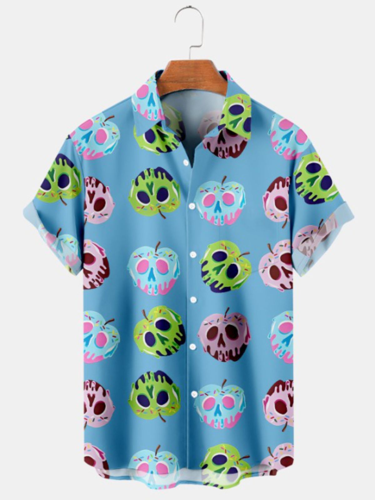 Apple Print Casual Short Sleeve Shirt