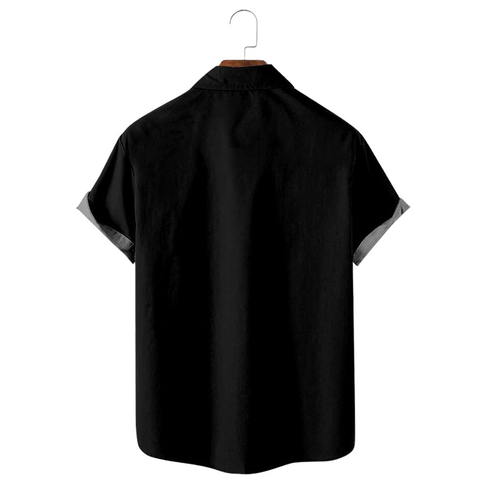 Bat Dracula Halloween Print Short Sleeve Shirt