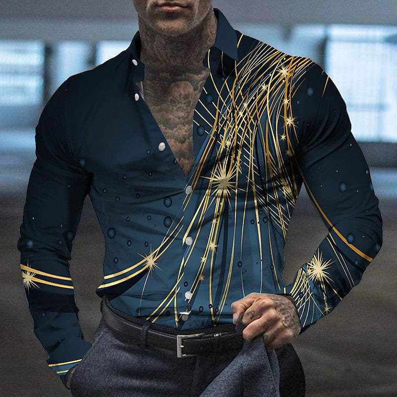 Button Down Graphic Printed Shirt