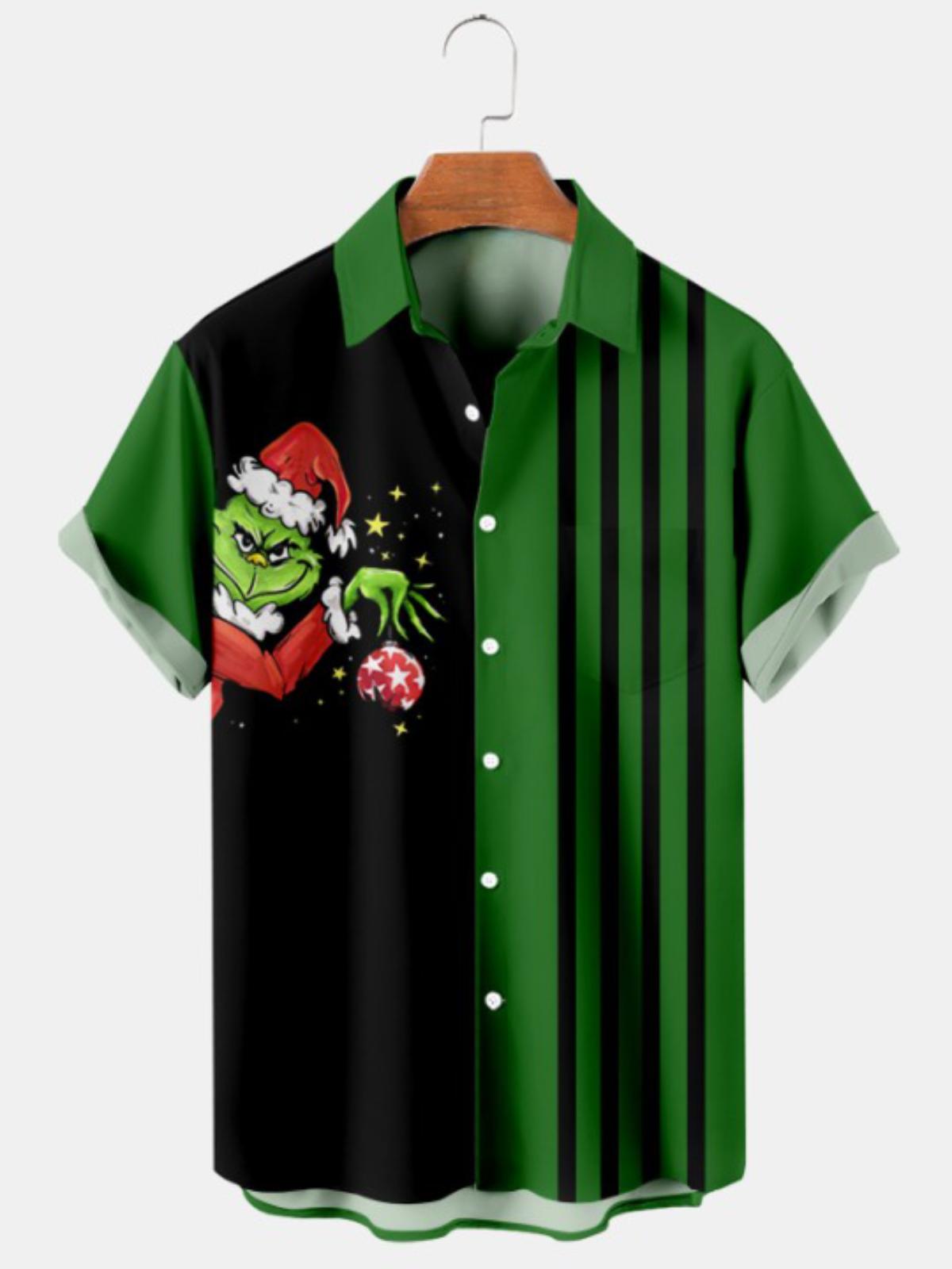 Christmas Funny Elf Striped Print Shirt