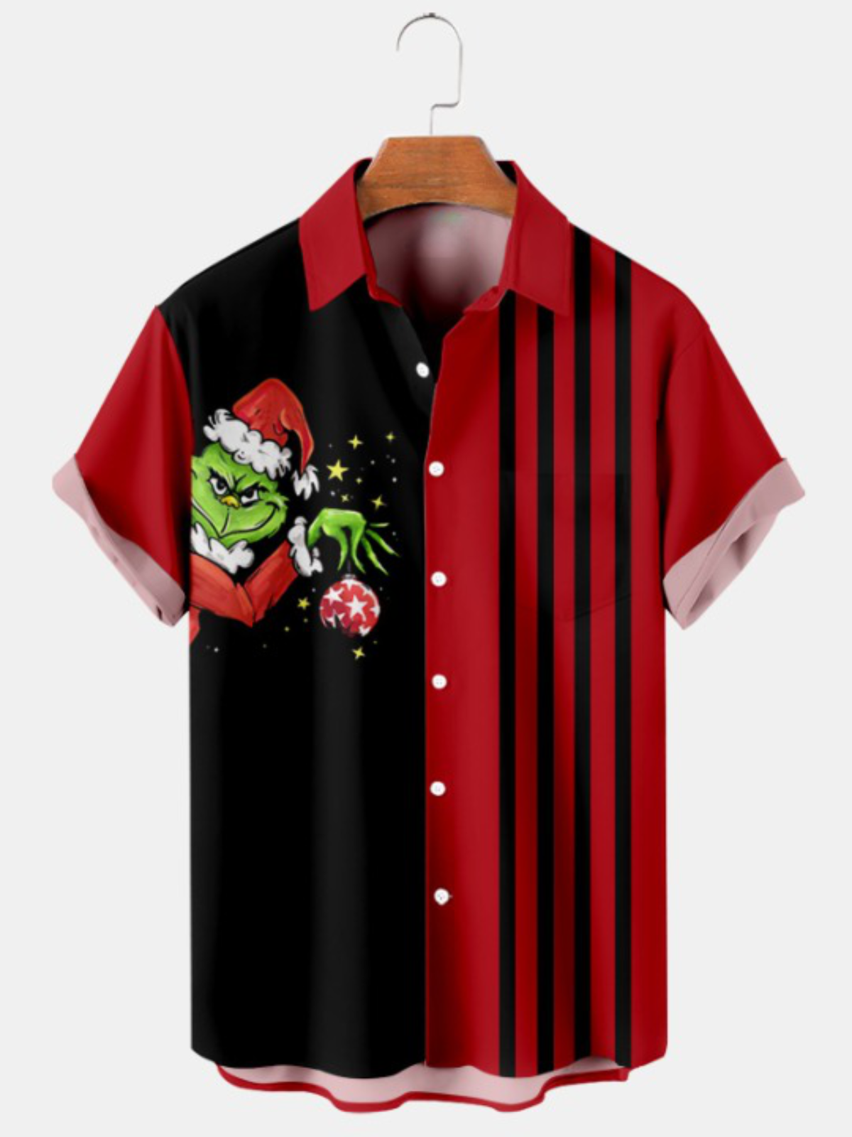 Christmas Funny Elf Striped Print Shirt