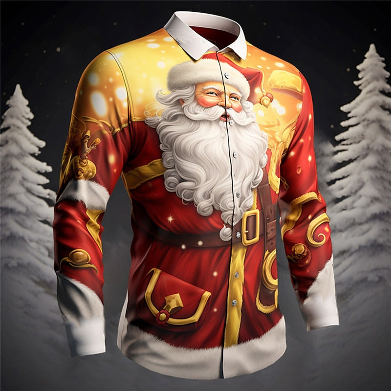 Christmas Santa Claus Print Festive Shirt