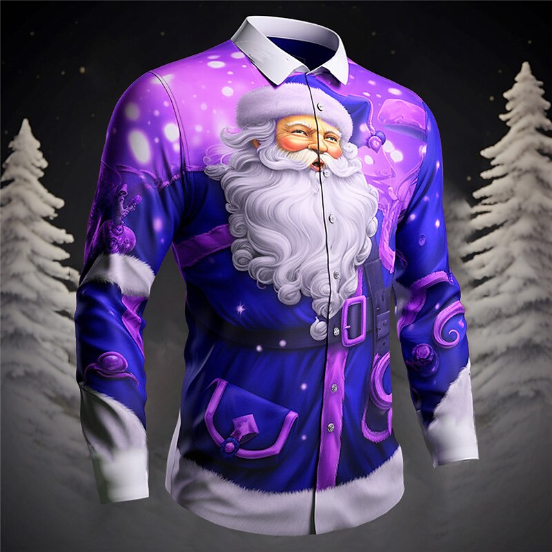 Christmas Santa Claus Print Festive Shirt