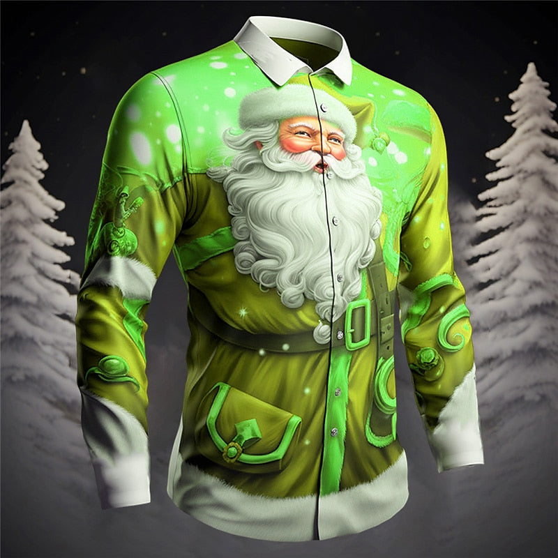 Christmas Santa Claus Print Festive Shirt