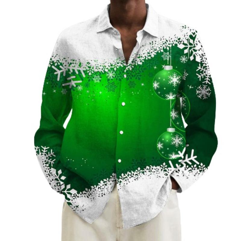 Christmas Snowflake Print Partywear Shirt