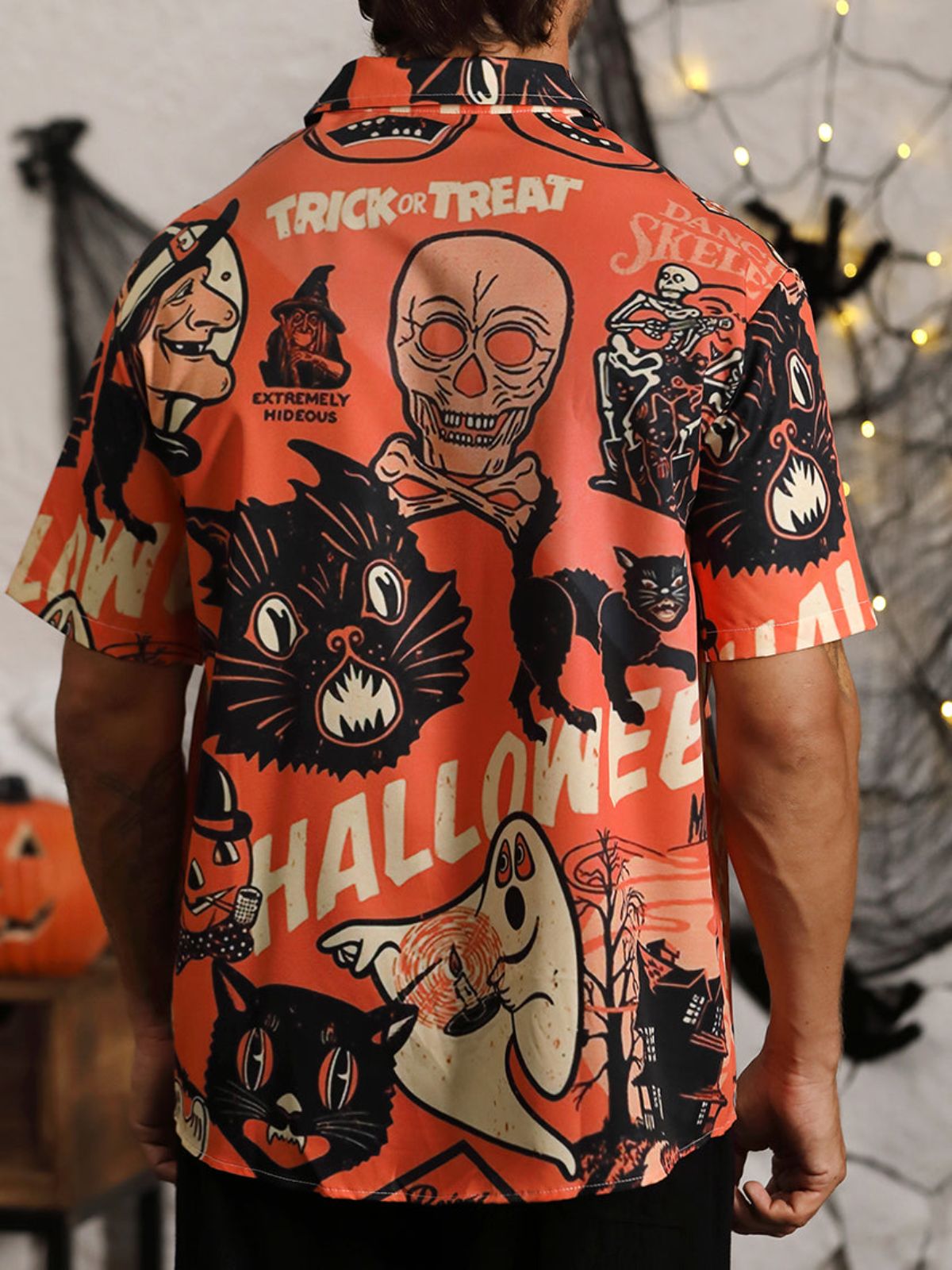Halloween Print Cozy Plus Size Shirt