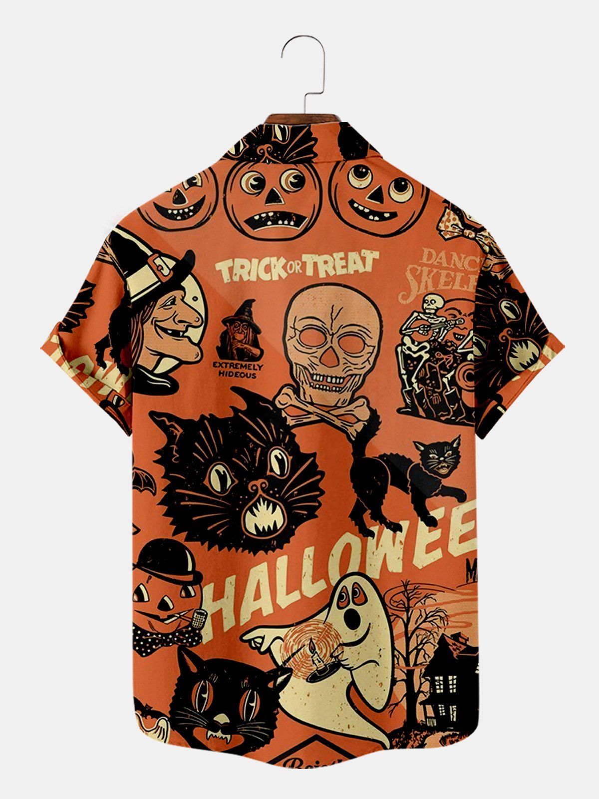 Halloween Print Cozy Plus Size Shirt