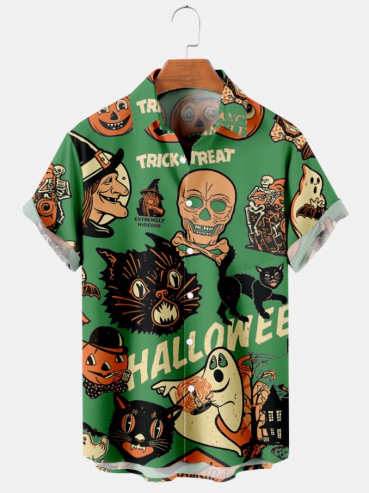 Halloween Print Cozy Plus Size Shirt