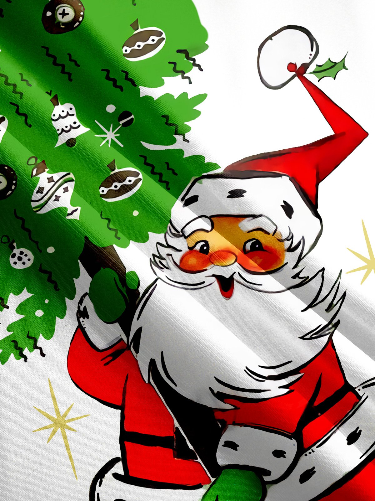 Festive Santa Claus Print Tee