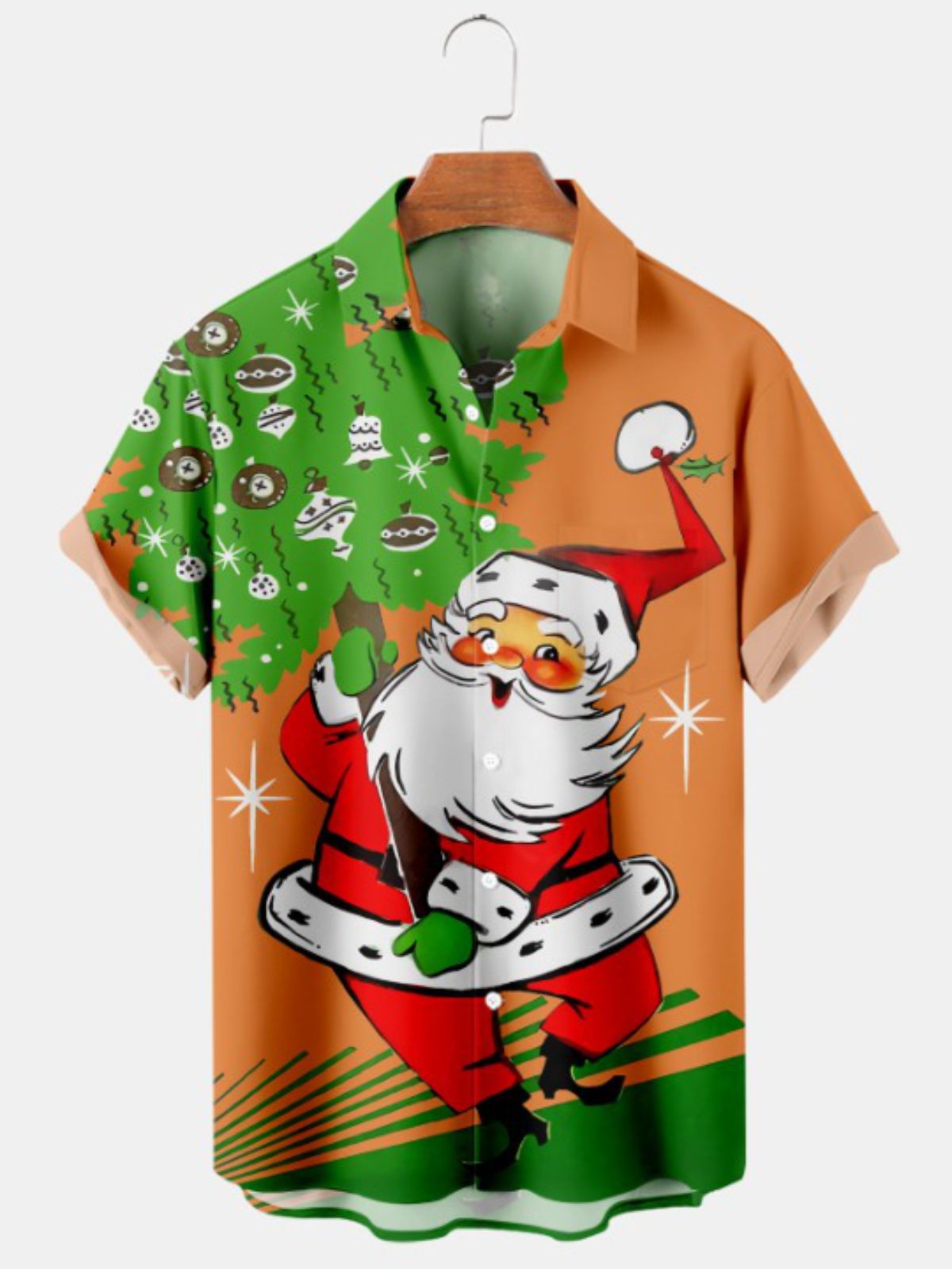 Festive Santa Claus Print Tee