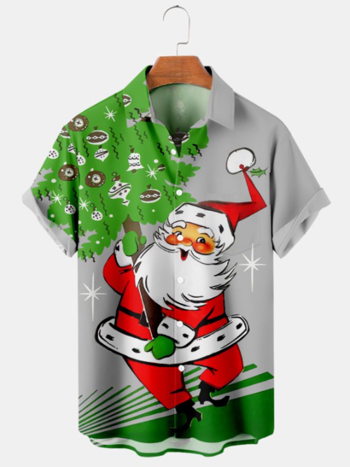 Festive Santa Claus Print Tee
