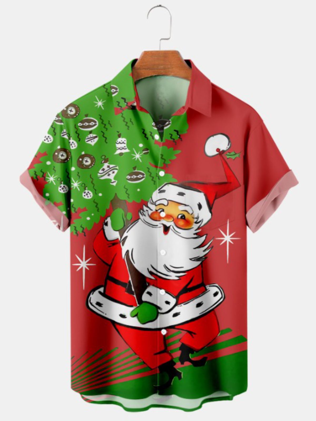 Festive Santa Claus Print Tee