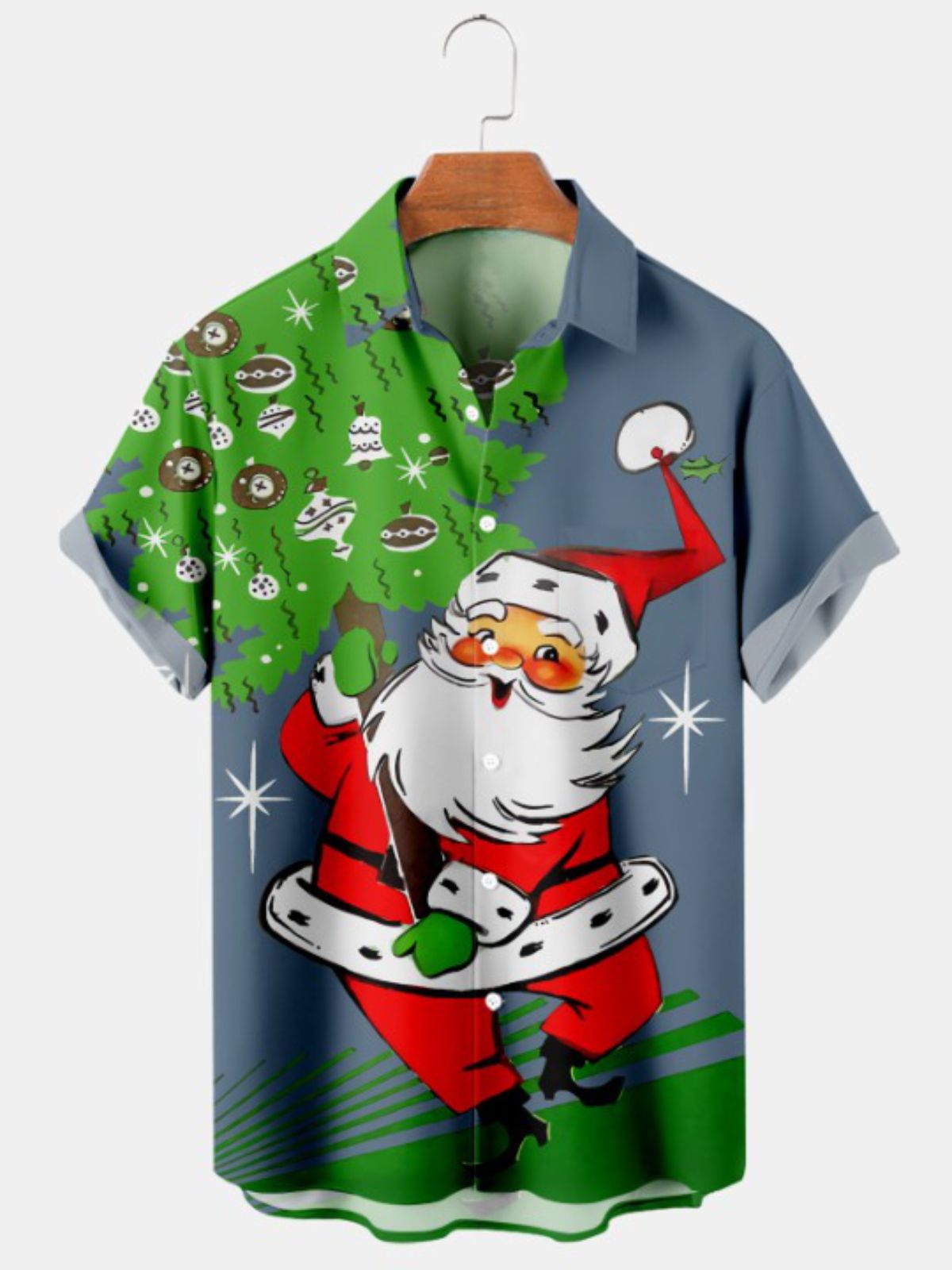 Festive Santa Claus Print Tee