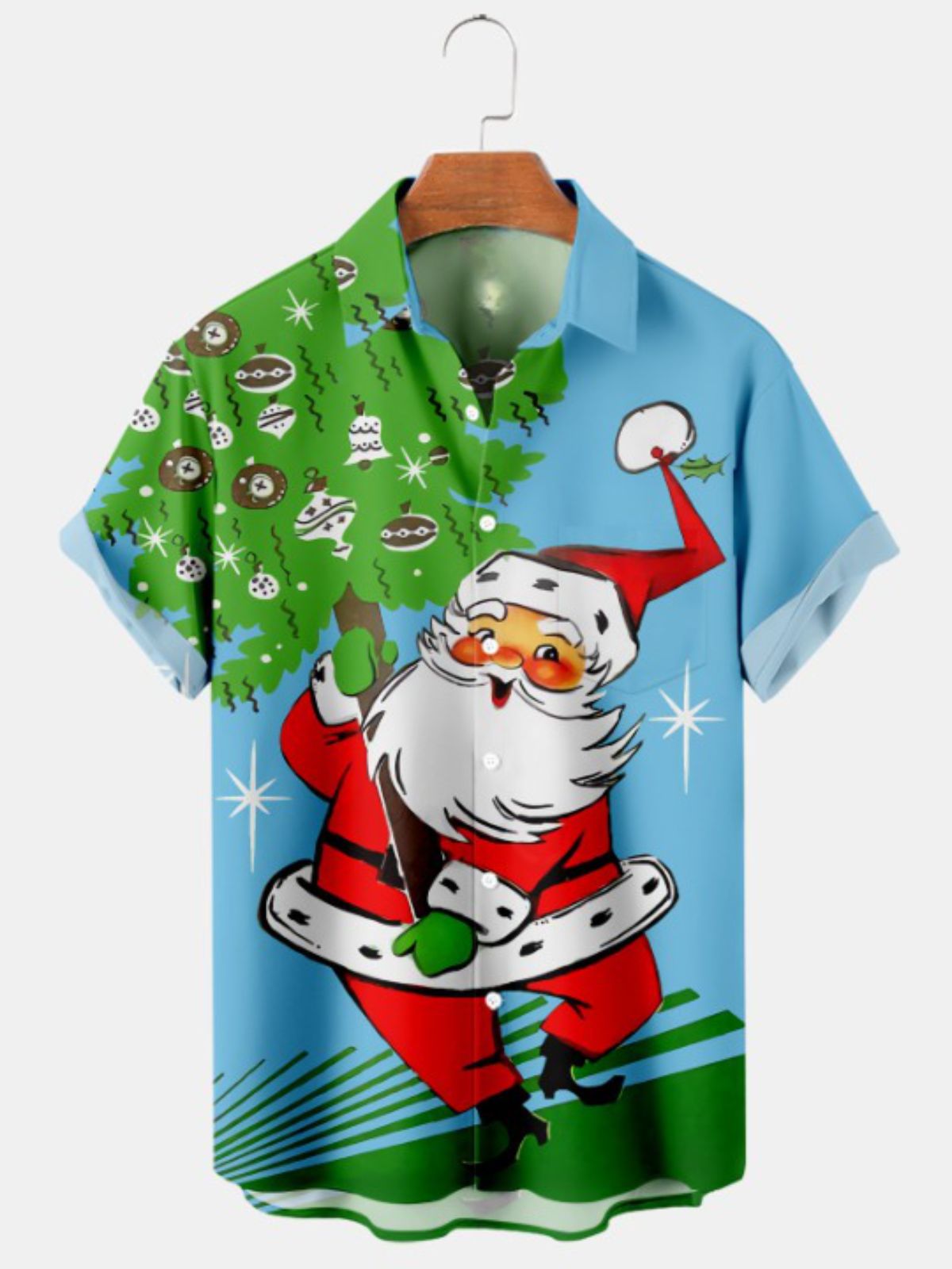 Festive Santa Claus Print Tee