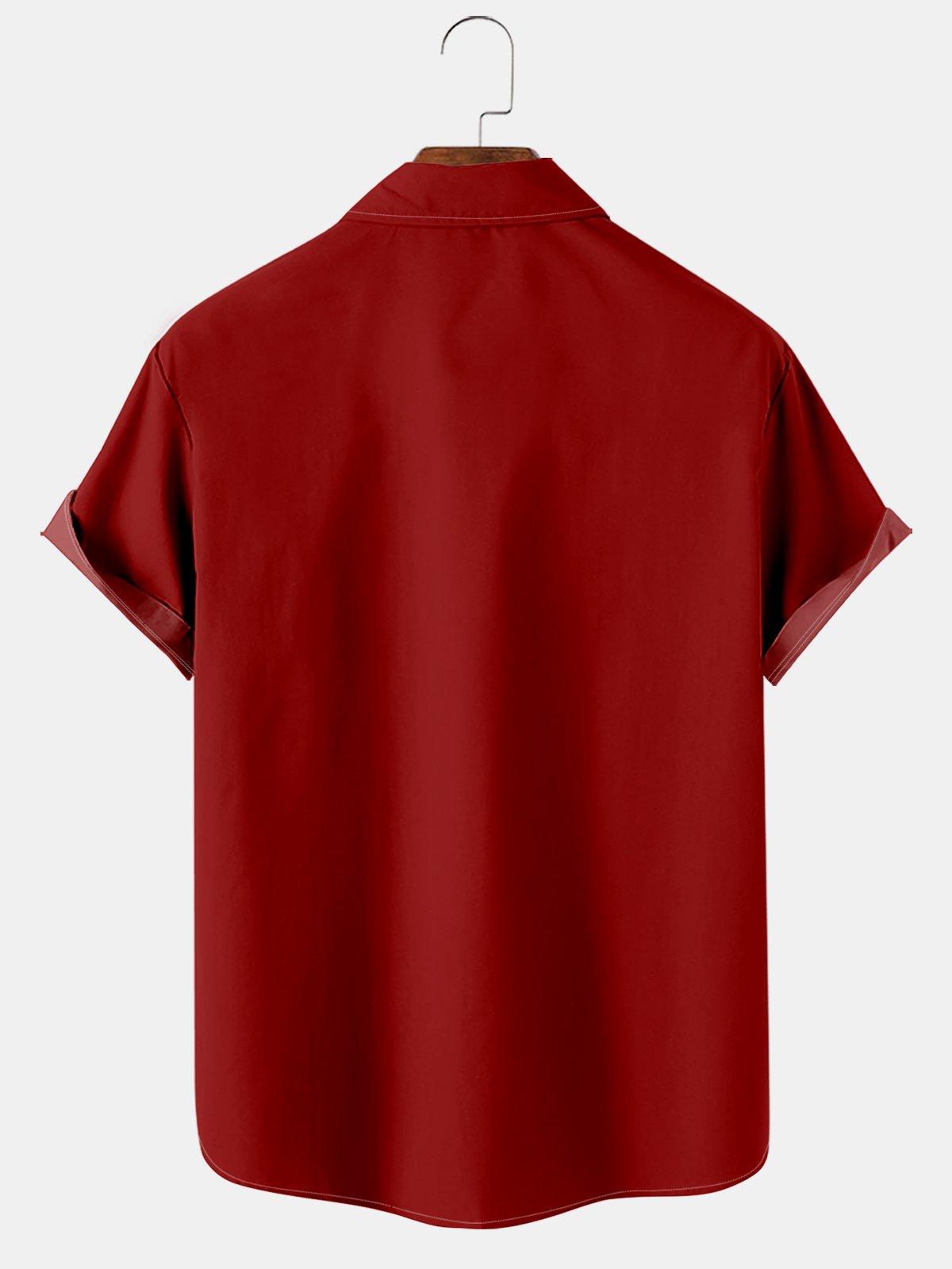 Fun Cartoon Print Pocket Short Sleeved Bowling Shirt