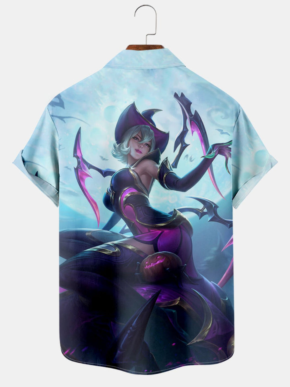 Halloween Printed Pocket Short Sleeve Shirt
