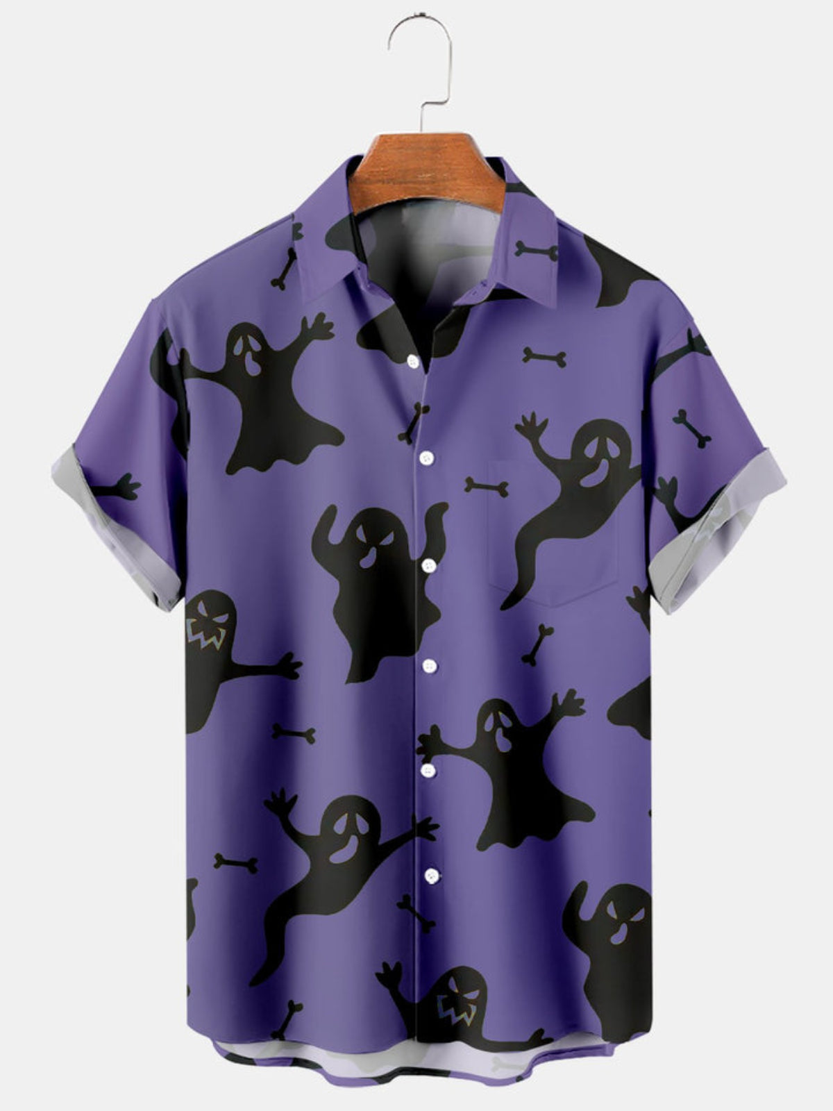 Halloween Printed Short Sleeve Shirt
