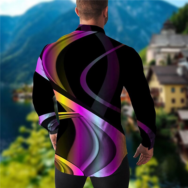 Illusion Graphic Turndown Partywear Shirt