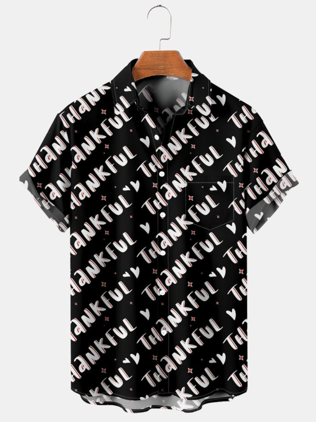 Letter Pocket Short Sleeve Shirt