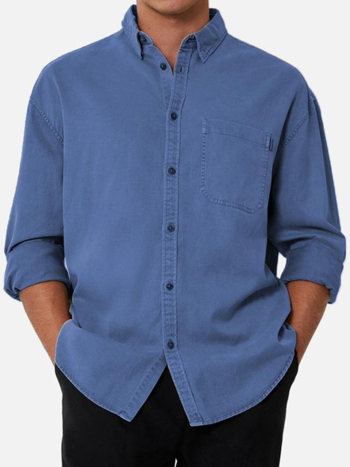 Linen Like Long Sleeved Shirt
