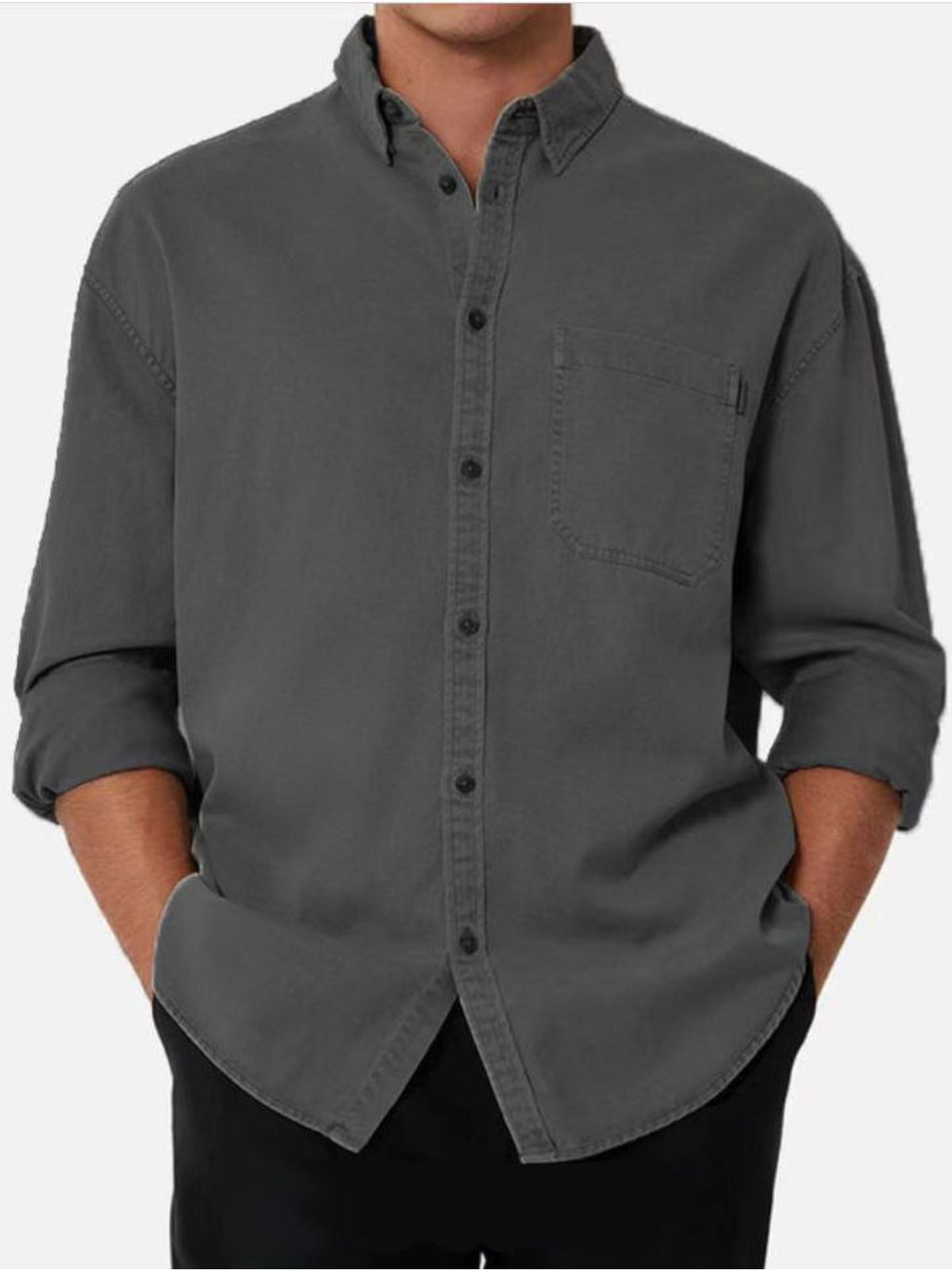 Linen Like Long Sleeved Shirt