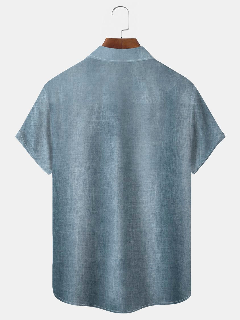 Parrot Leaf Print Short Sleeve Shirt