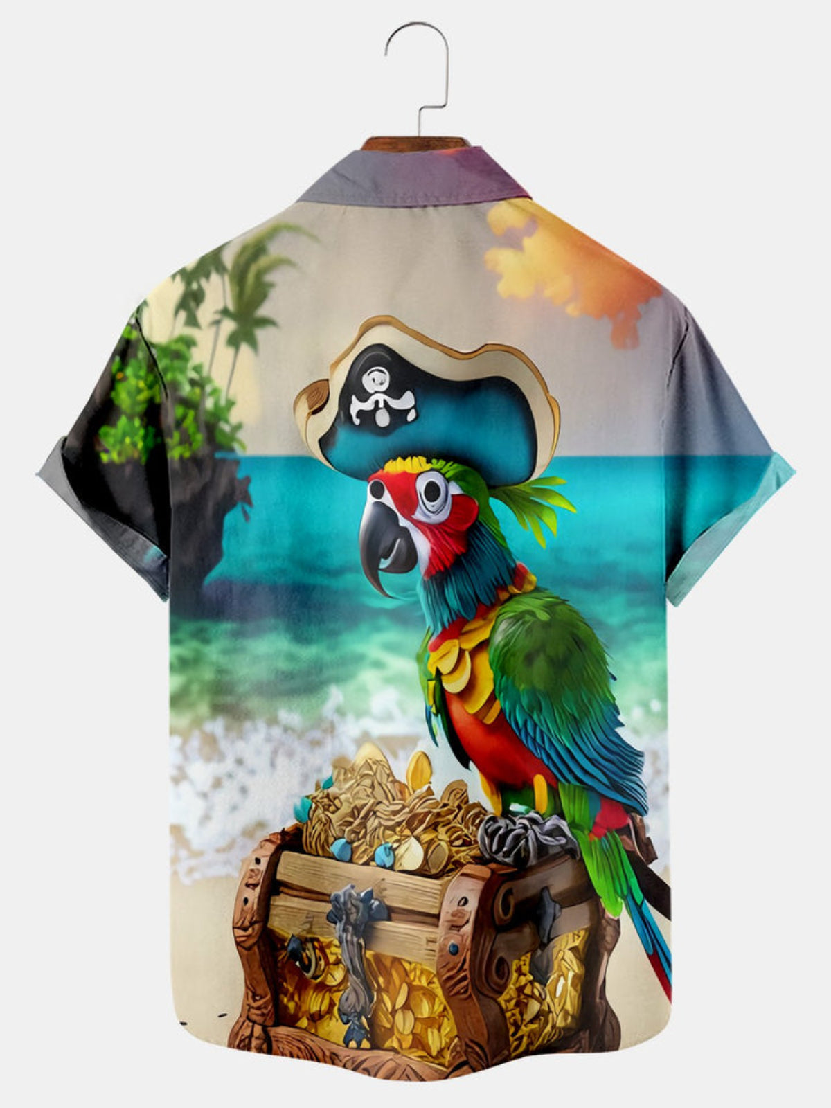 Parrot Printed Short Sleeve Shirt
