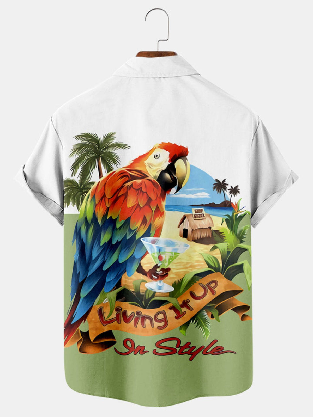 Parrot Printed Short Sleeve Shirt