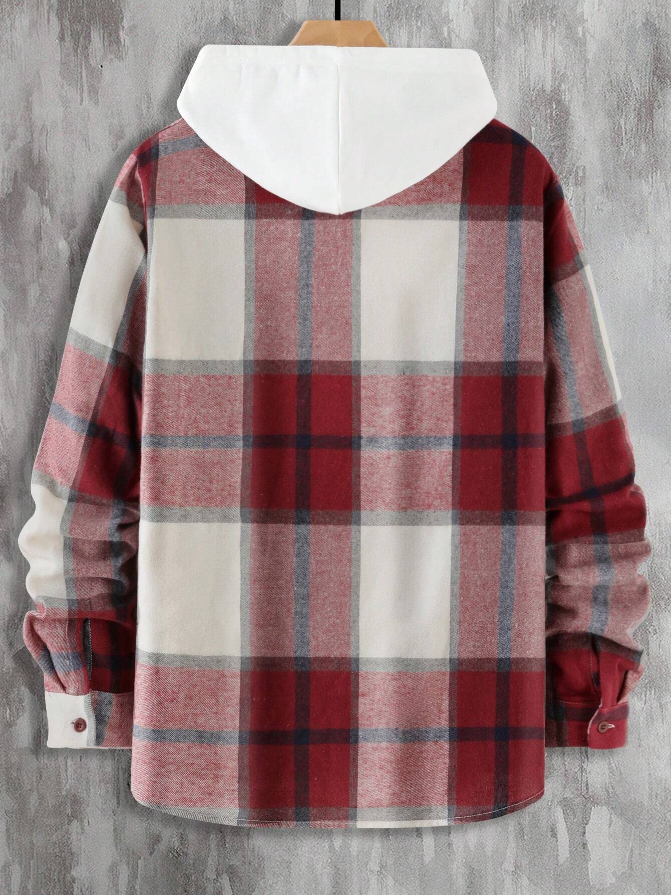 Plaid Print Flap Pocket Shirt