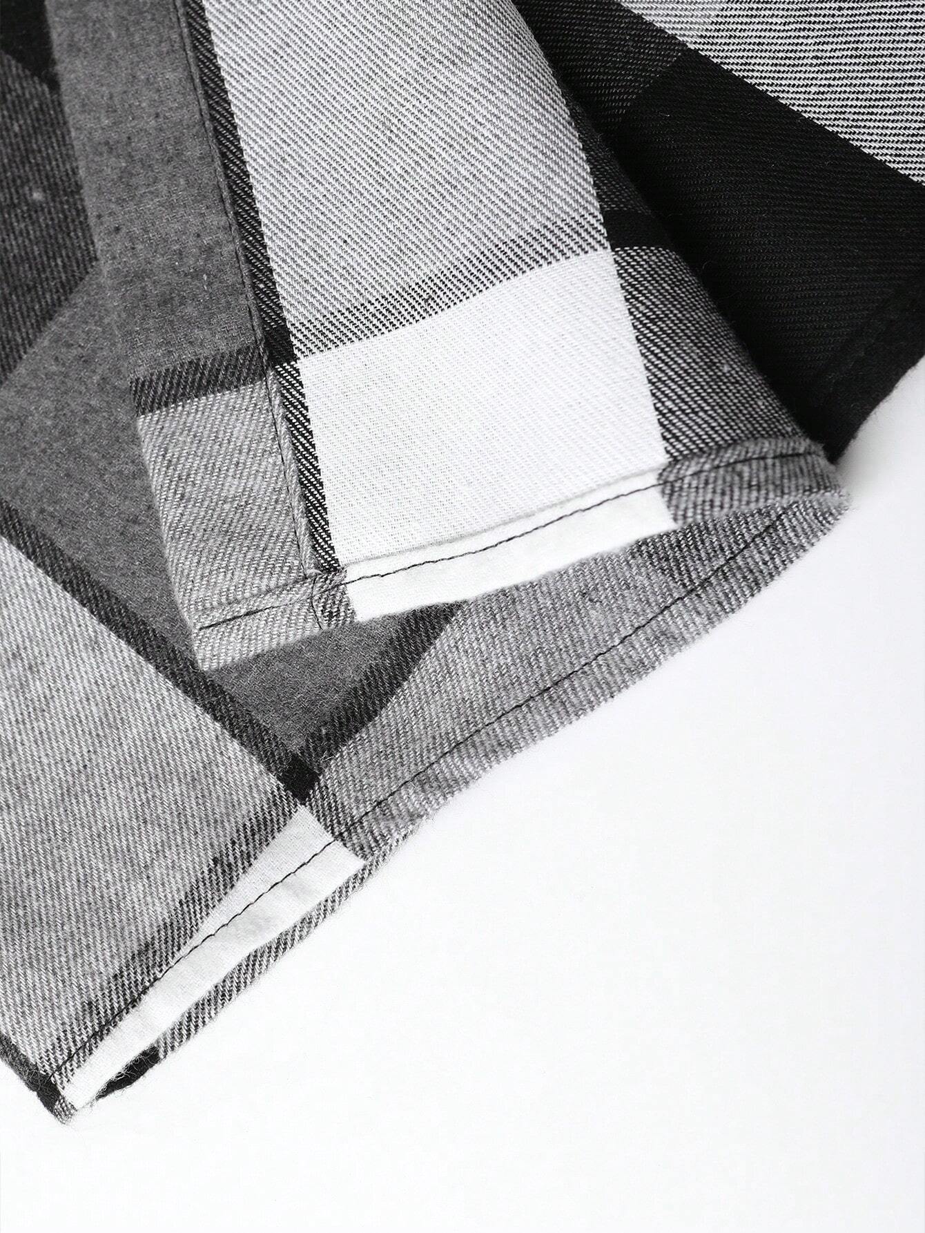 Plaid Print Flap Pocket Shirt