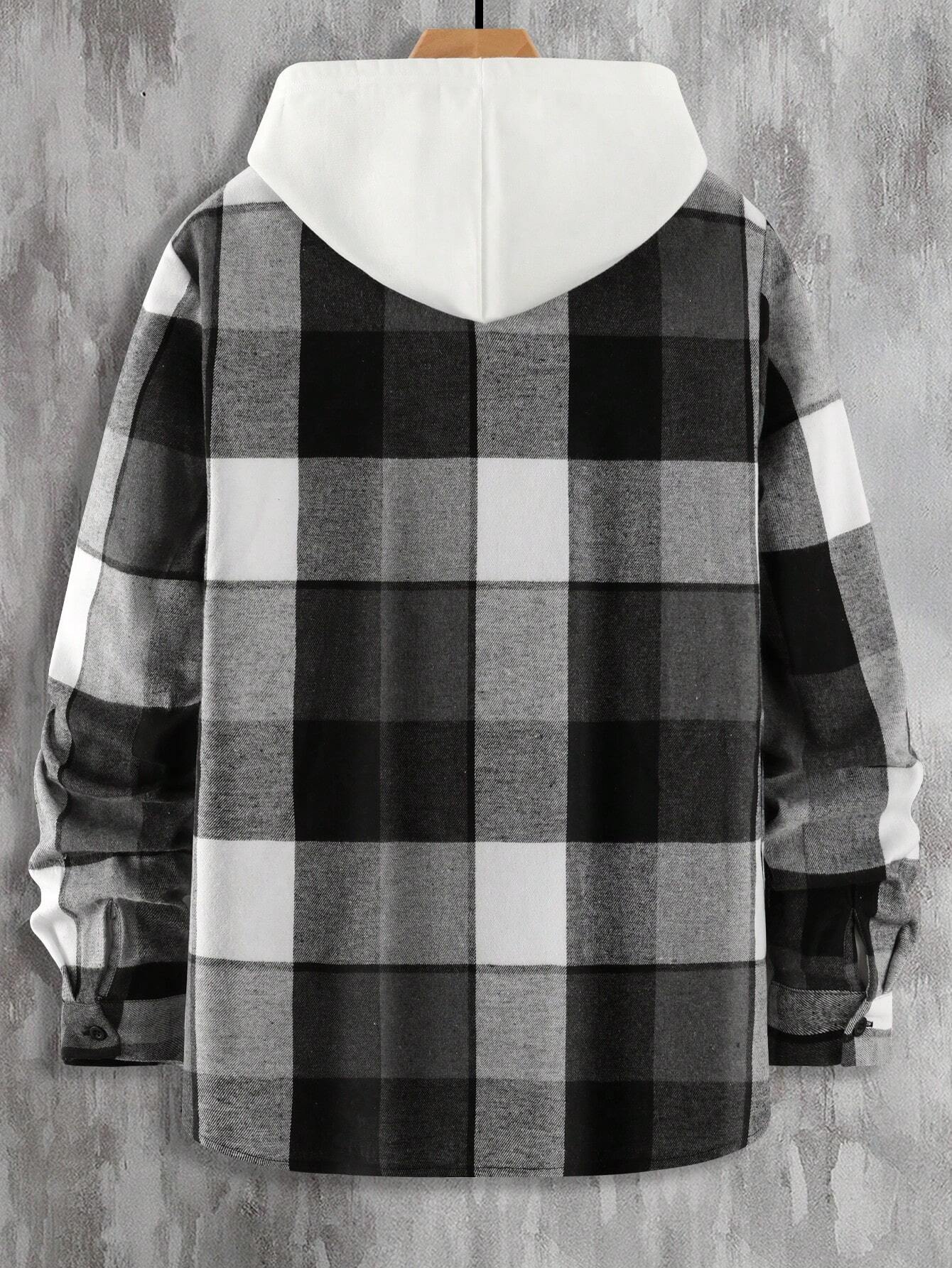 Plaid Print Flap Pocket Shirt