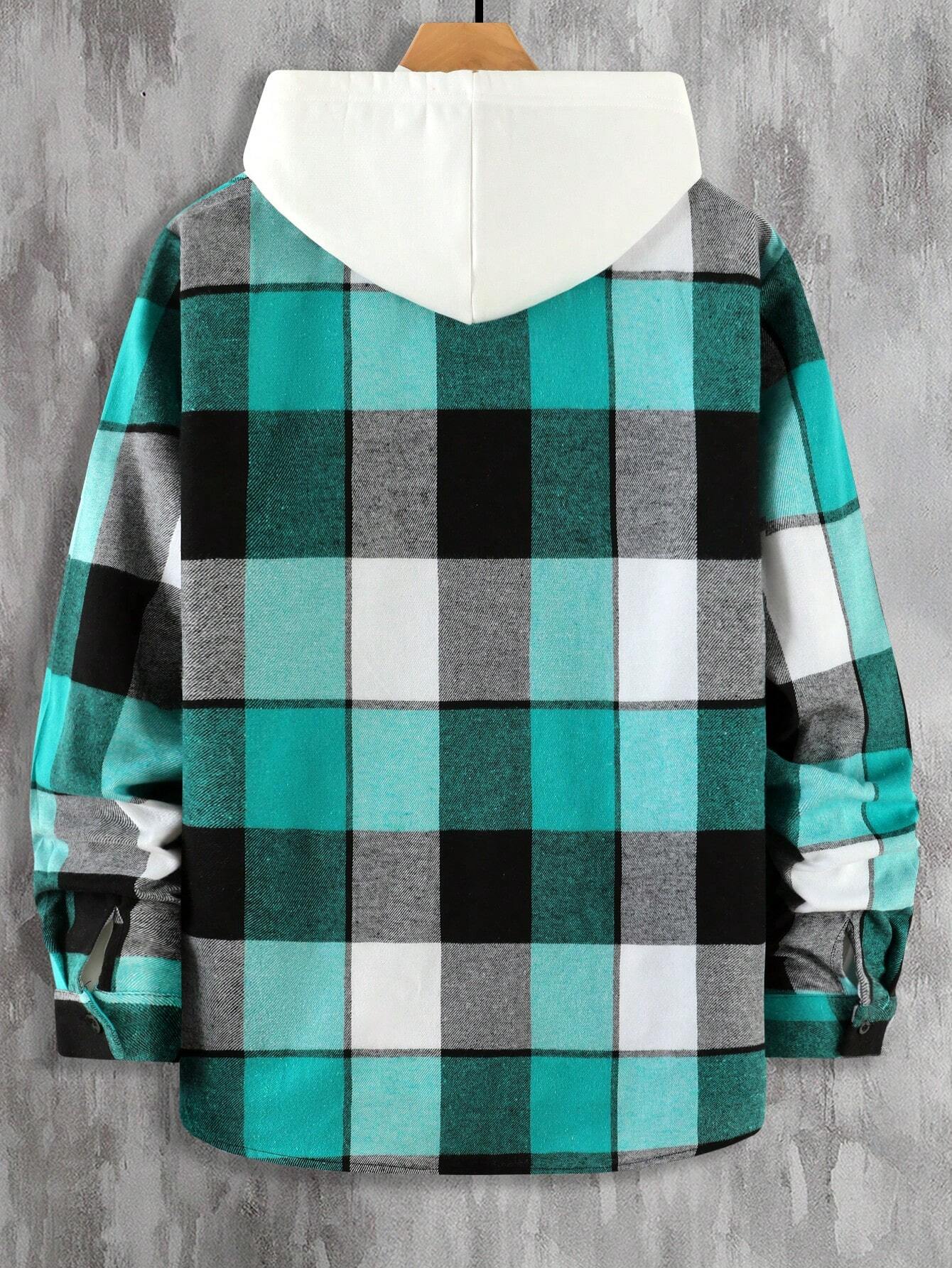 Plaid Print Flap Pocket Shirt