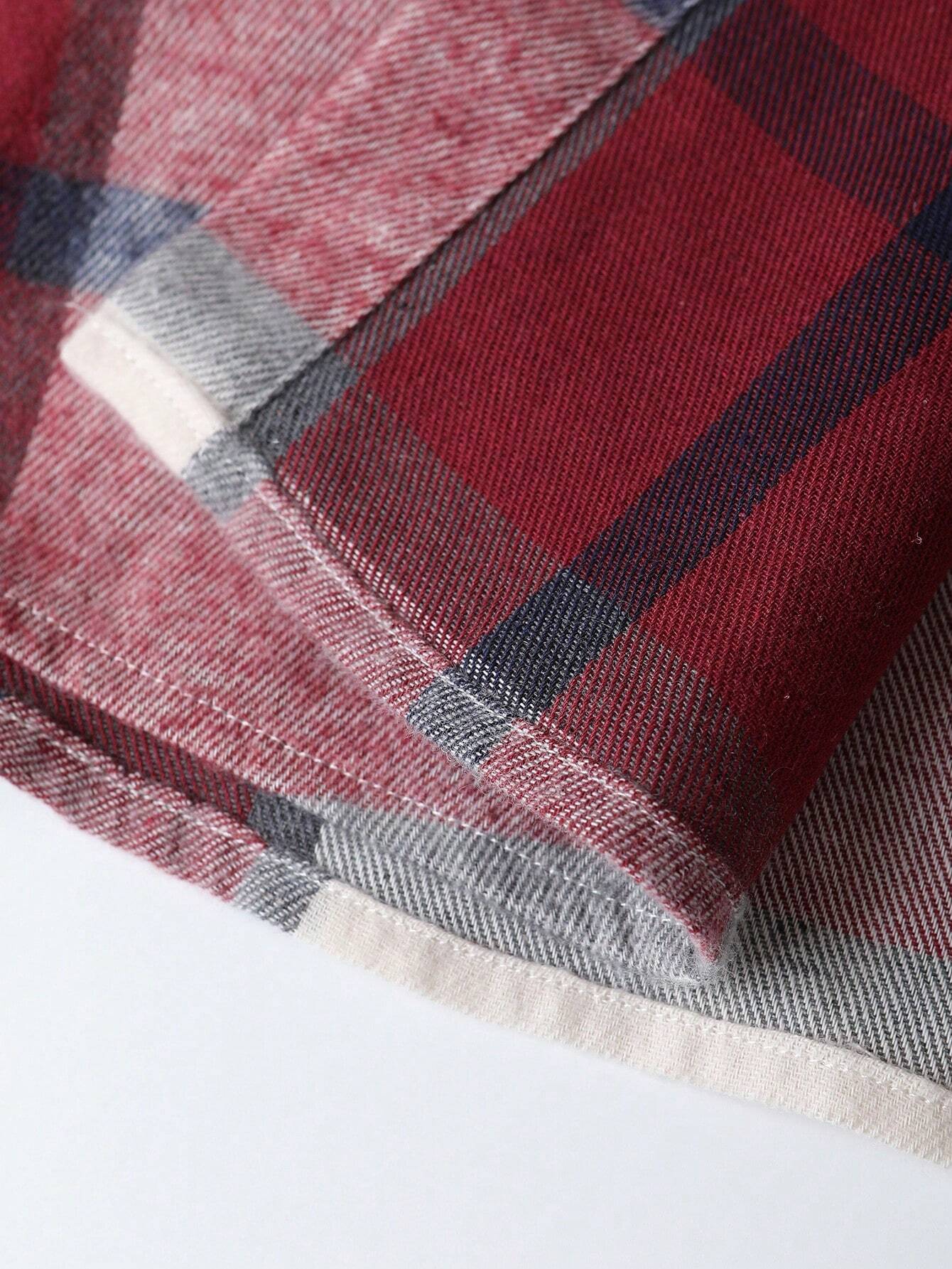 Plaid Print Flap Pocket Shirt