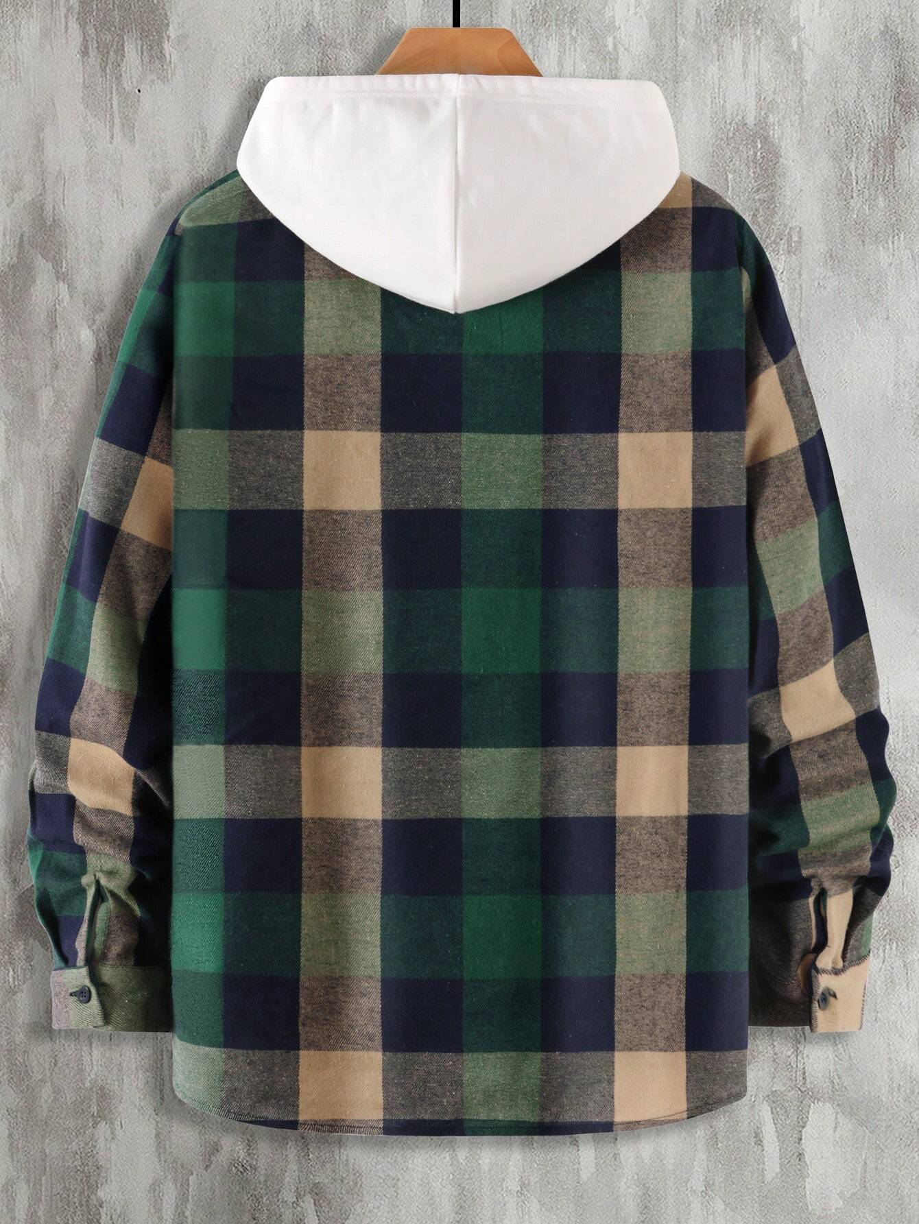 Plaid Print Flap Pocket Shirt
