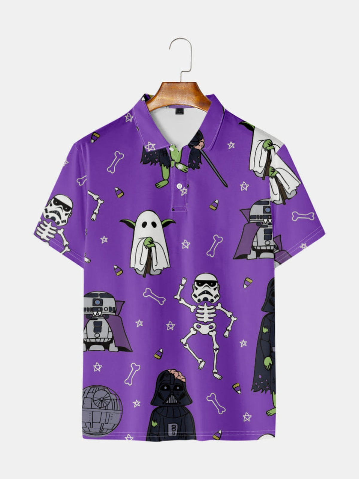 Printed Short Sleeve Polo Shirt