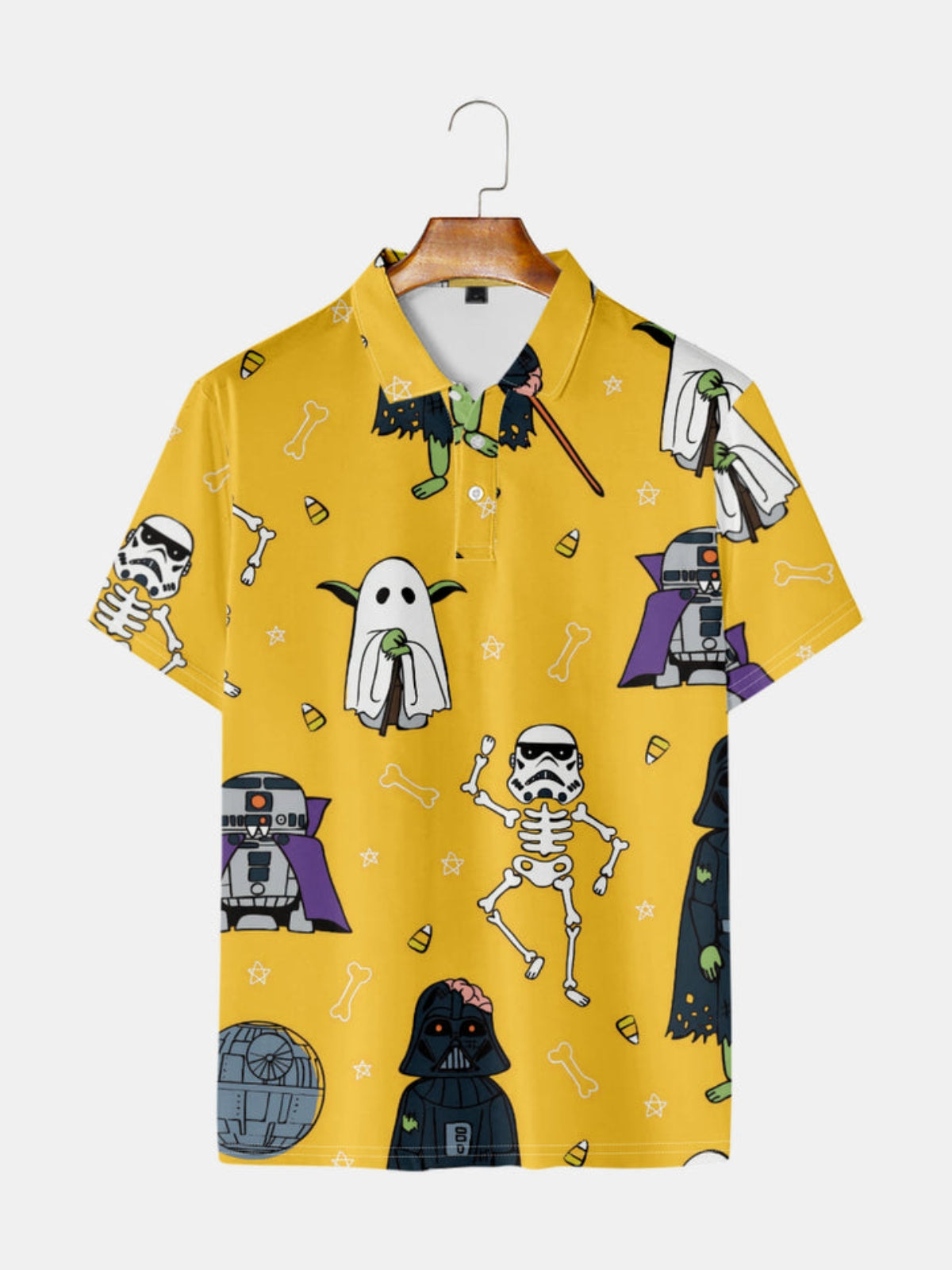 Printed Short Sleeve Polo Shirt